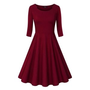 Wine Color Vintage Dress